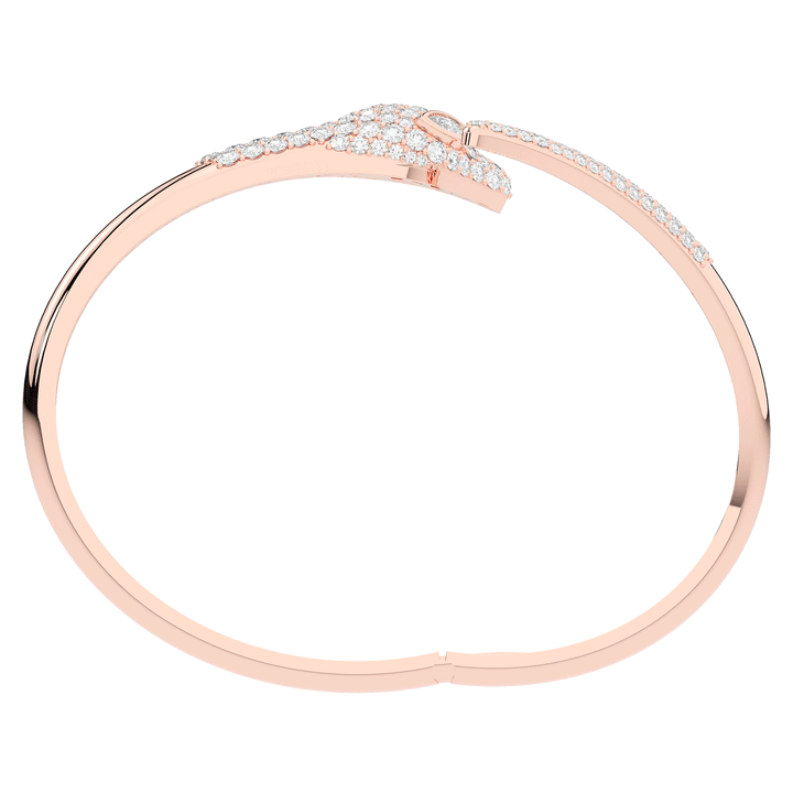 3.75CT.TW ROUND AND PEAR LAB DIAMOND SNAKE BANGLE - Nazarelle