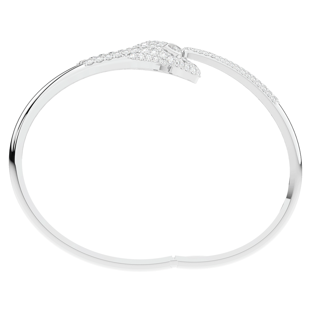 3.75CT.TW ROUND AND PEAR LAB DIAMOND SNAKE BANGLE - Nazarelle