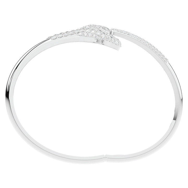 3.75CT.TW ROUND AND PEAR LAB DIAMOND SNAKE BANGLE - Nazarelle