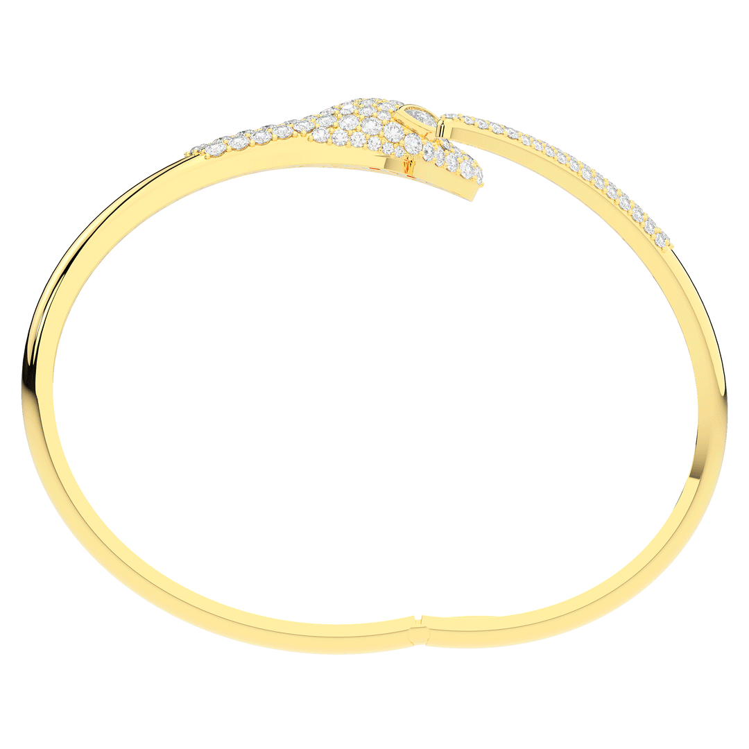 3.75CT.TW ROUND AND PEAR LAB DIAMOND SNAKE BANGLE - Nazarelle