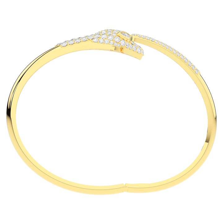3.75CT.TW ROUND AND PEAR LAB DIAMOND SNAKE BANGLE - Nazarelle