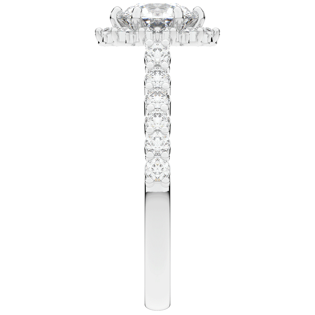 1.60CT.TW ROUND LAB DIAMOND HALO ENGAGEMENT RING - Nazarelle