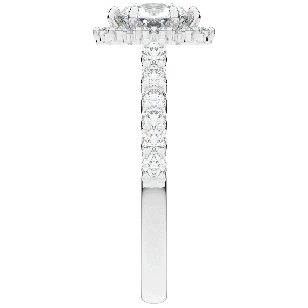 1.60CT.TW ROUND LAB DIAMOND HALO ENGAGEMENT RING - Nazarelle