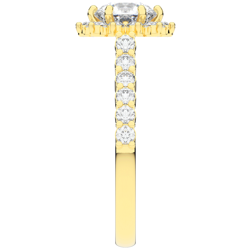 1.60CT.TW ROUND LAB DIAMOND HALO ENGAGEMENT RING - Nazarelle