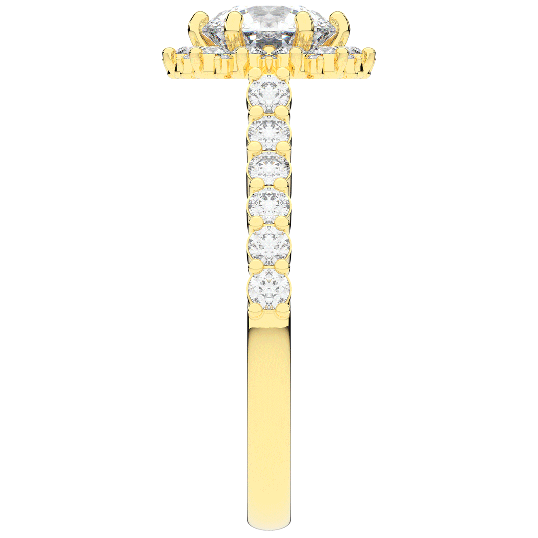 1.60CT.TW ROUND LAB DIAMOND HALO ENGAGEMENT RING - Nazarelle