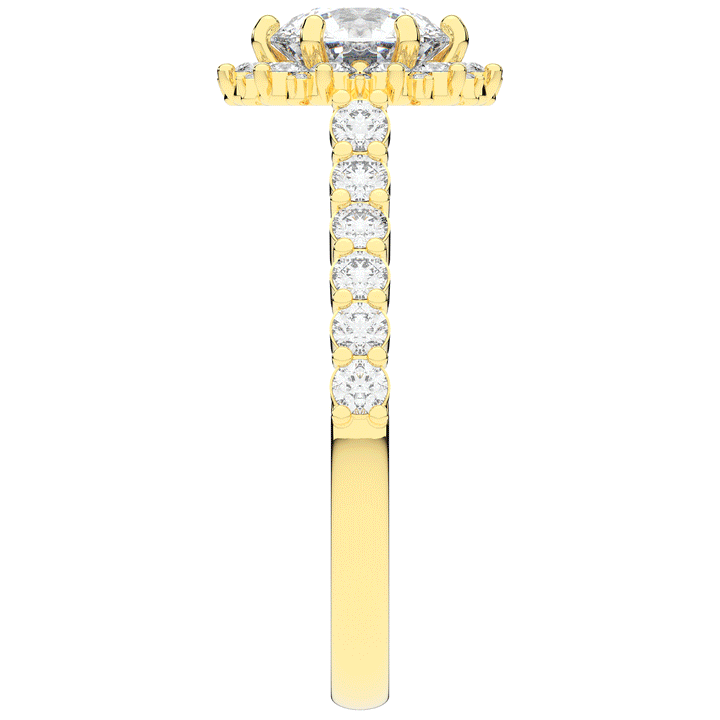 1.60CT.TW ROUND LAB DIAMOND HALO ENGAGEMENT RING - Nazarelle