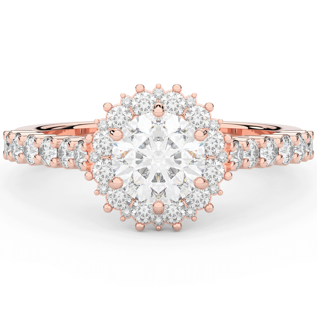 1.60CT.TW ROUND LAB DIAMOND HALO ENGAGEMENT RING - Nazarelle