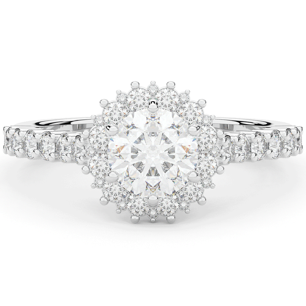 1.60CT.TW ROUND LAB DIAMOND HALO ENGAGEMENT RING - Nazarelle