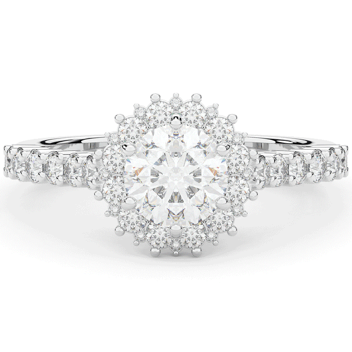 1.60CT.TW ROUND LAB DIAMOND HALO ENGAGEMENT RING - Nazarelle