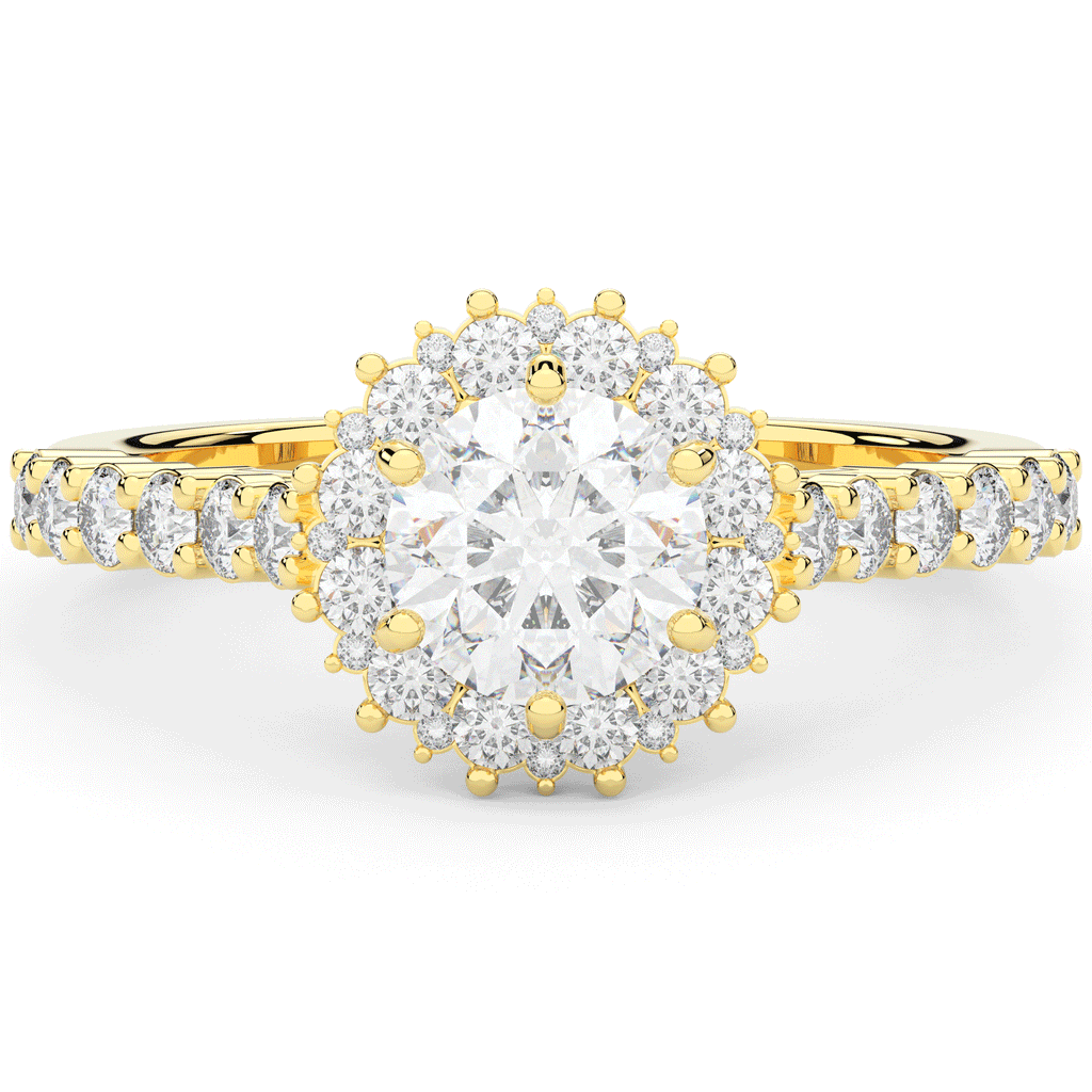 1.60CT.TW ROUND LAB DIAMOND HALO ENGAGEMENT RING - Nazarelle