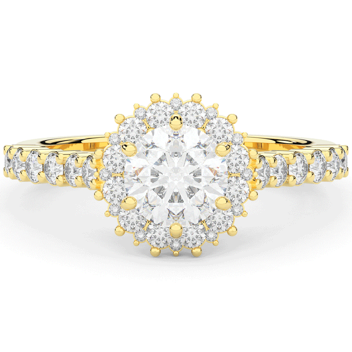 1.60CT.TW ROUND LAB DIAMOND HALO ENGAGEMENT RING - Nazarelle