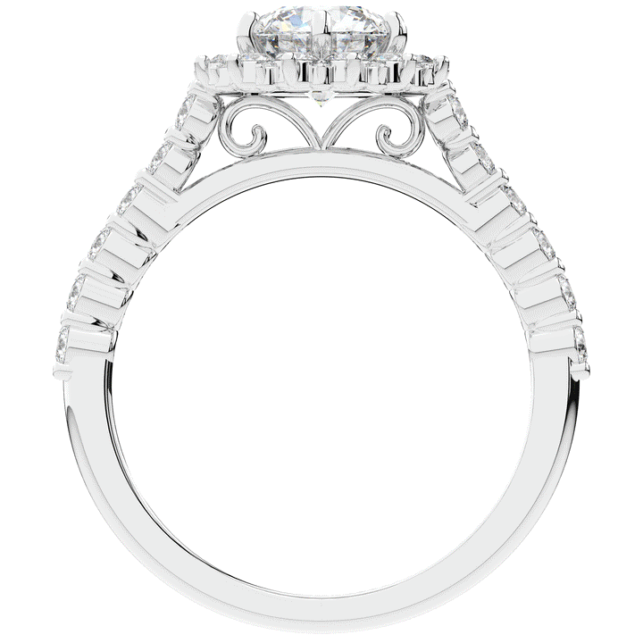 1.60CT.TW ROUND LAB DIAMOND HALO ENGAGEMENT RING - Nazarelle