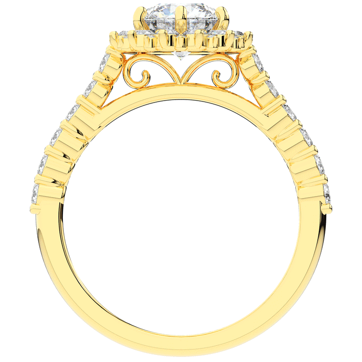 1.60CT.TW ROUND LAB DIAMOND HALO ENGAGEMENT RING - Nazarelle