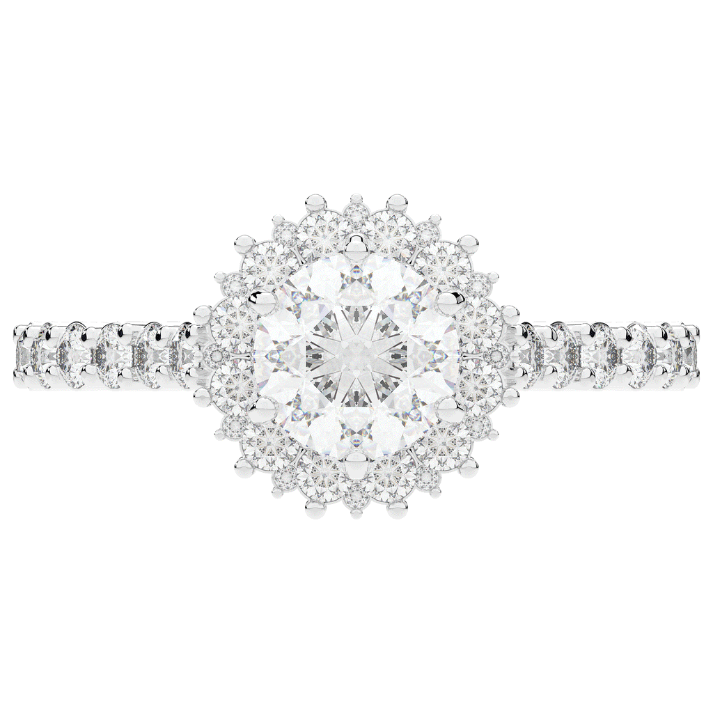 1.60CT.TW ROUND LAB DIAMOND HALO ENGAGEMENT RING - Nazarelle