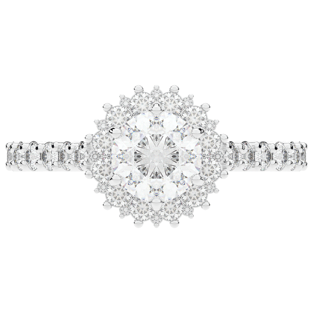 1.60CT.TW ROUND LAB DIAMOND HALO ENGAGEMENT RING - Nazarelle