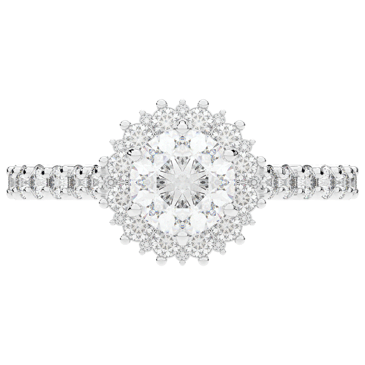 1.60CT.TW ROUND LAB DIAMOND HALO ENGAGEMENT RING - Nazarelle
