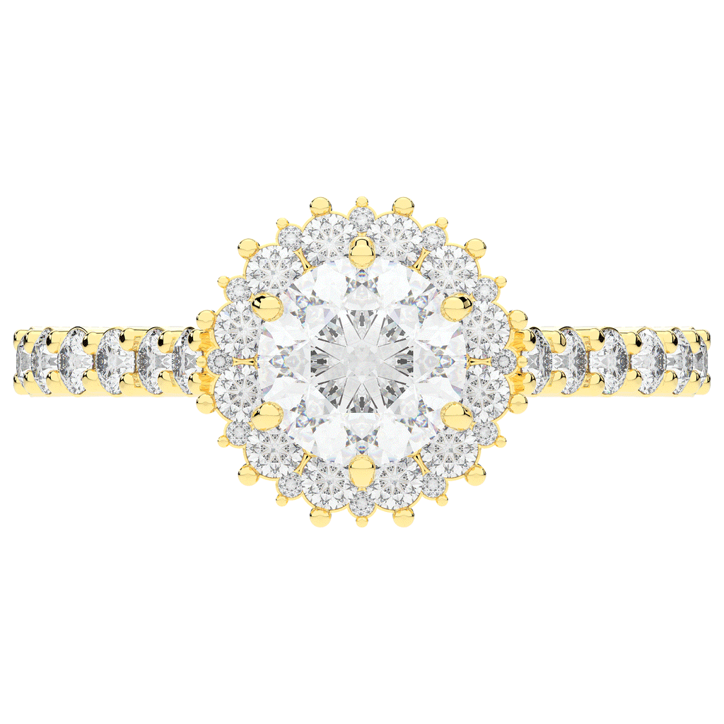 1.60CT.TW ROUND LAB DIAMOND HALO ENGAGEMENT RING - Nazarelle