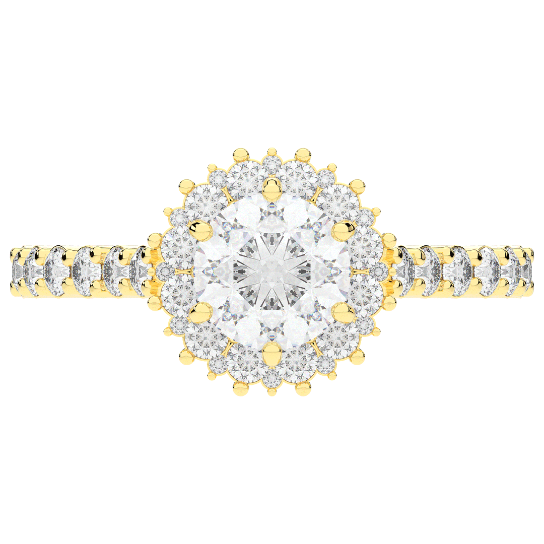 1.60CT.TW ROUND LAB DIAMOND HALO ENGAGEMENT RING - Nazarelle