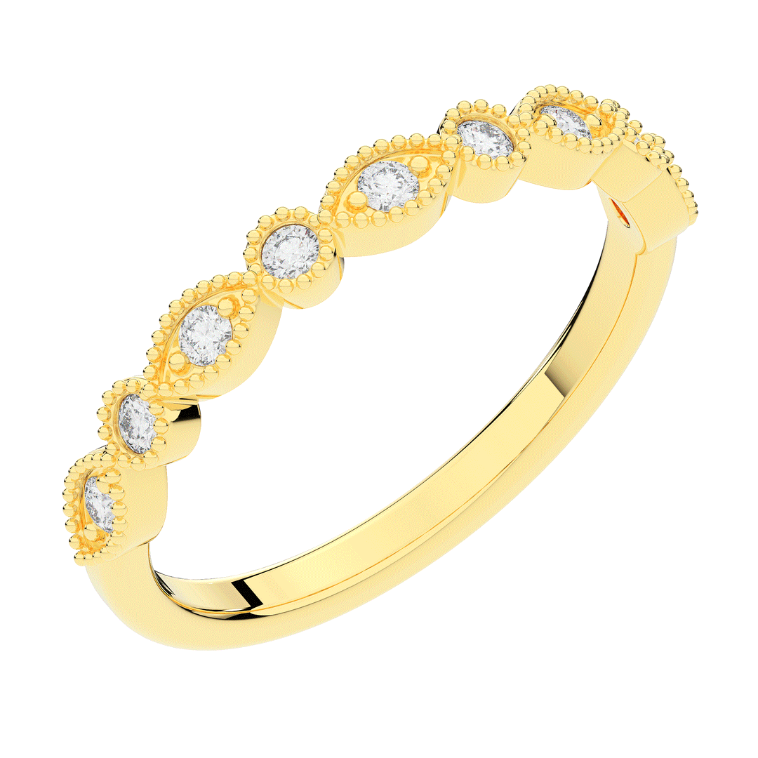 0.15CT.TW ROUND LAB DIAMOND WEDDING BAND - Nazarelle