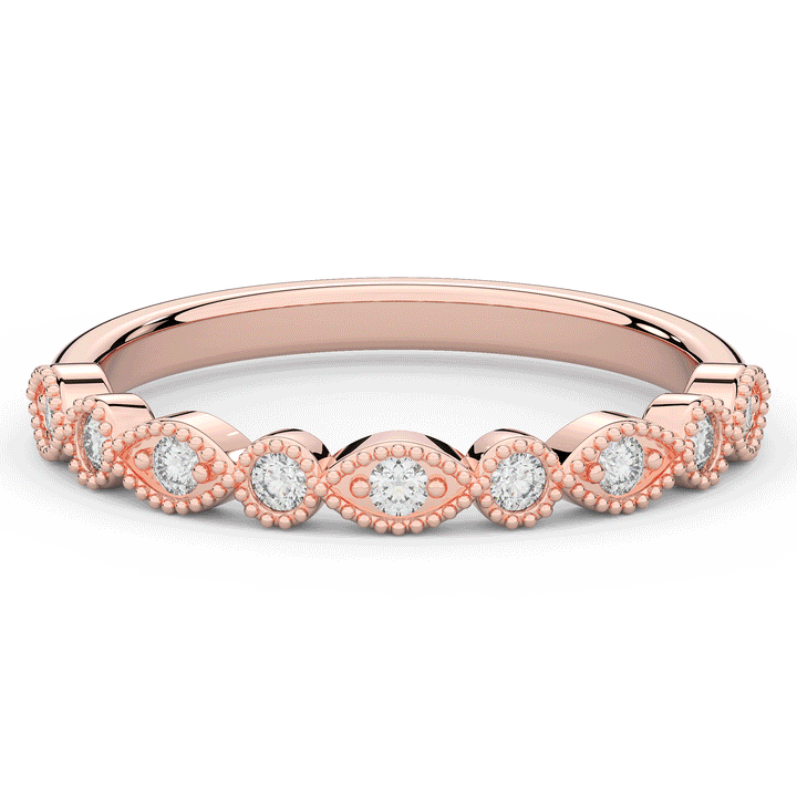 0.15CT.TW ROUND LAB DIAMOND WEDDING BAND - Nazarelle