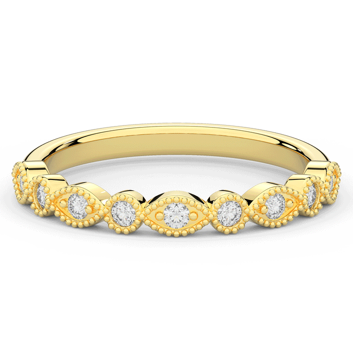 0.15CT.TW ROUND LAB DIAMOND WEDDING BAND - Nazarelle