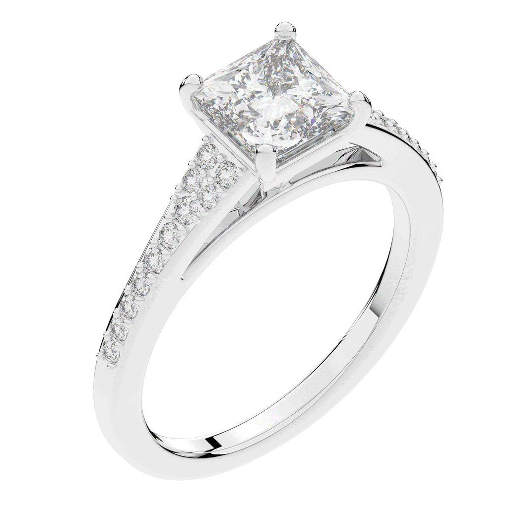 1.40CT.TW PRINCESS LAB DIAMOND SOLITAIRE ENGAGEMENT RING - Nazarelle