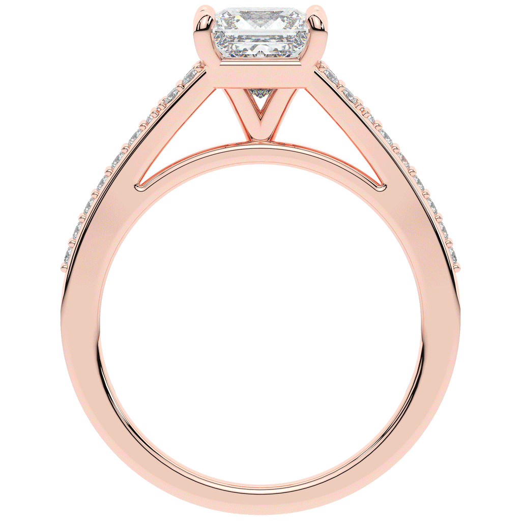 1.40CT.TW PRINCESS LAB DIAMOND SOLITAIRE ENGAGEMENT RING - Nazarelle