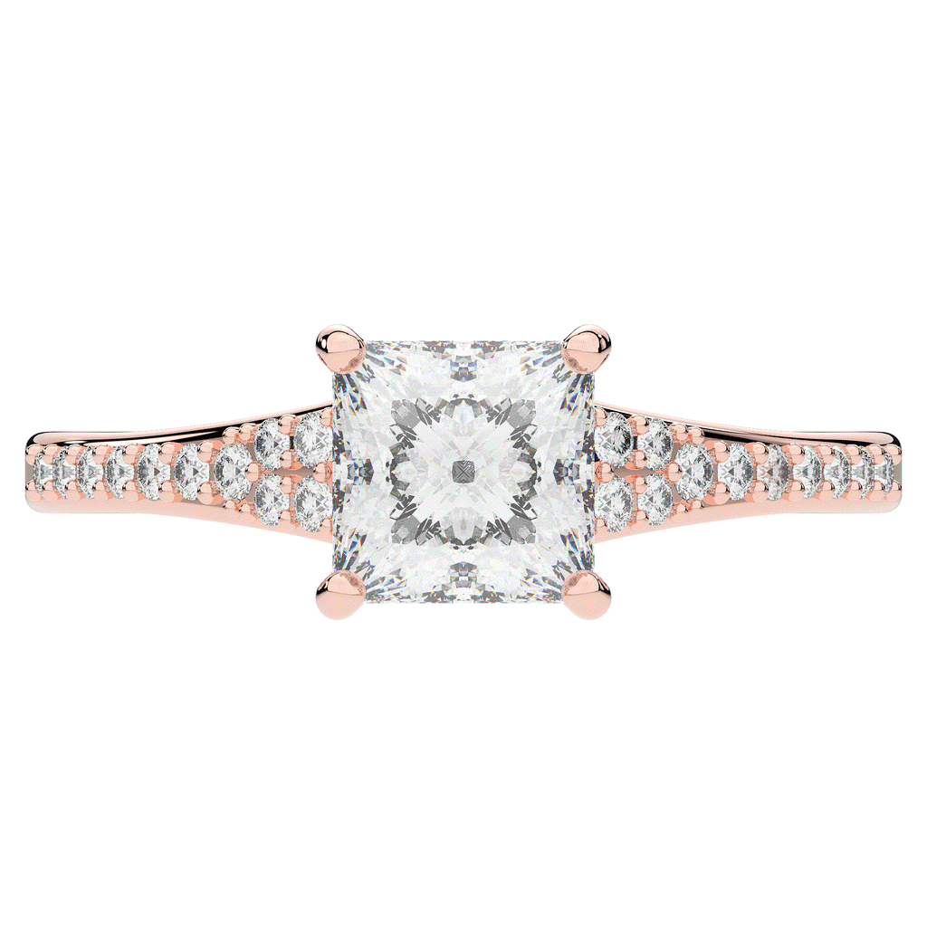 1.40CT.TW PRINCESS LAB DIAMOND SOLITAIRE ENGAGEMENT RING - Nazarelle