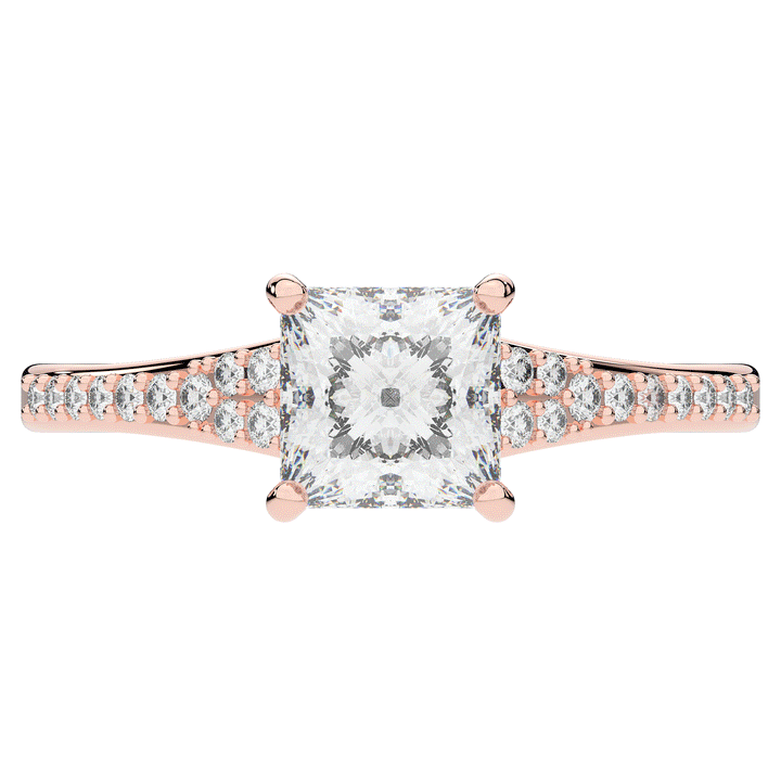1.40CT.TW PRINCESS LAB DIAMOND SOLITAIRE ENGAGEMENT RING - Nazarelle