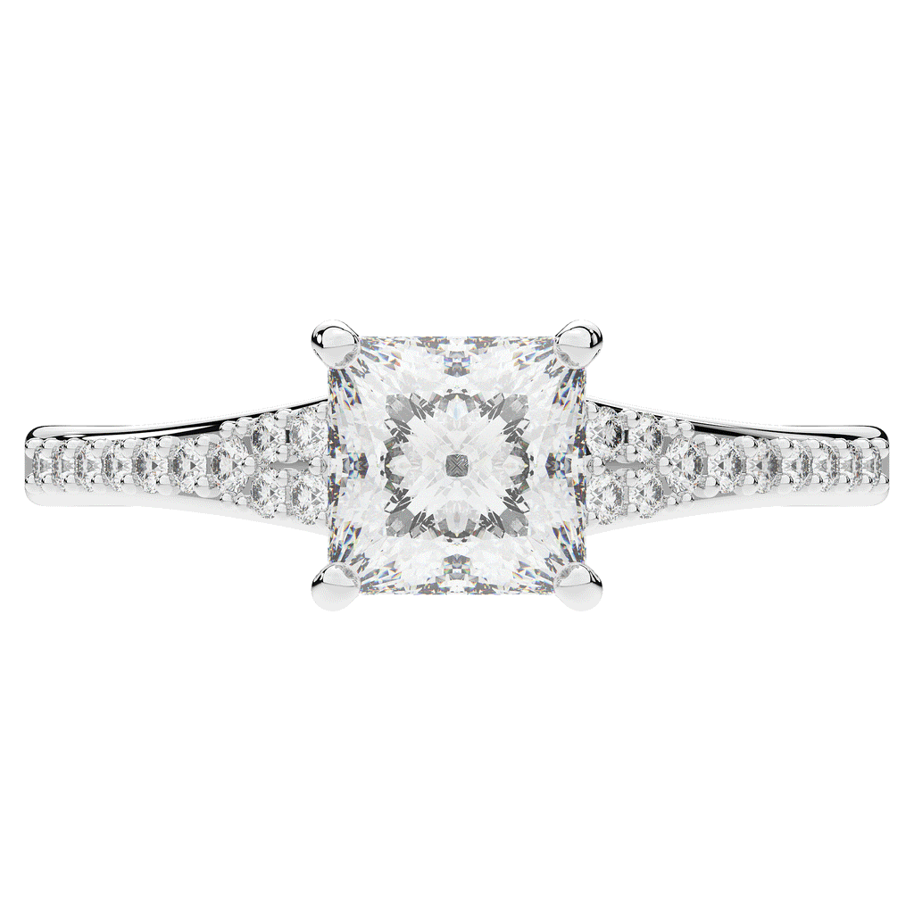1.40CT.TW PRINCESS LAB DIAMOND SOLITAIRE ENGAGEMENT RING - Nazarelle