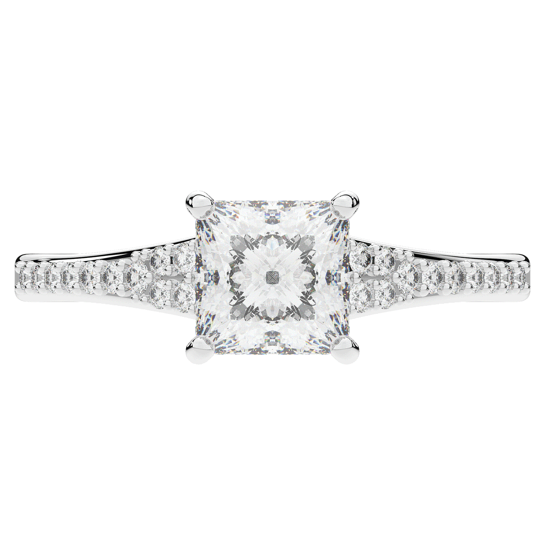 1.40CT.TW PRINCESS LAB DIAMOND SOLITAIRE ENGAGEMENT RING - Nazarelle