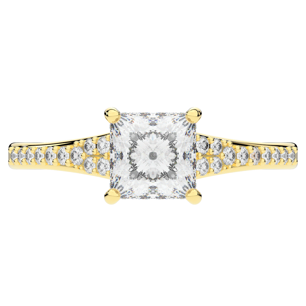 1.40CT.TW PRINCESS LAB DIAMOND SOLITAIRE ENGAGEMENT RING - Nazarelle