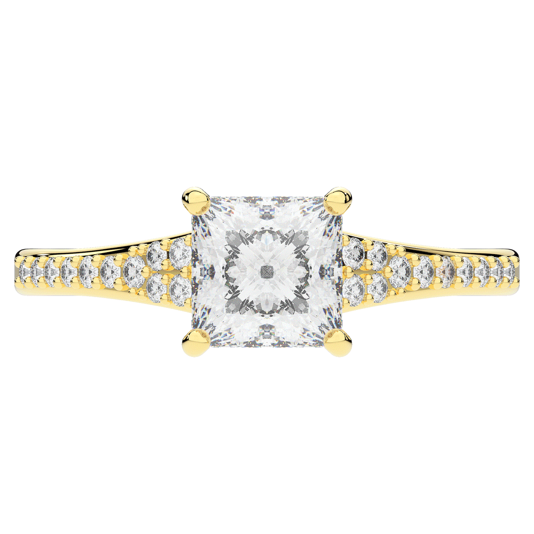1.40CT.TW PRINCESS LAB DIAMOND SOLITAIRE ENGAGEMENT RING - Nazarelle