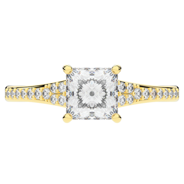 1.40CT.TW PRINCESS LAB DIAMOND SOLITAIRE ENGAGEMENT RING - Nazarelle