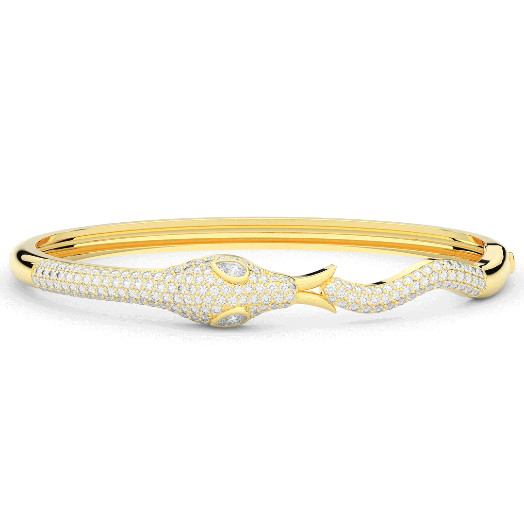 2.00CT.TW ROUND AND PEAR LAB DIAMOND SNAKE BANGLE - Nazarelle