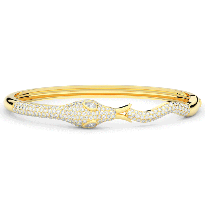 2.00CT.TW ROUND AND PEAR LAB DIAMOND SNAKE BANGLE - Nazarelle