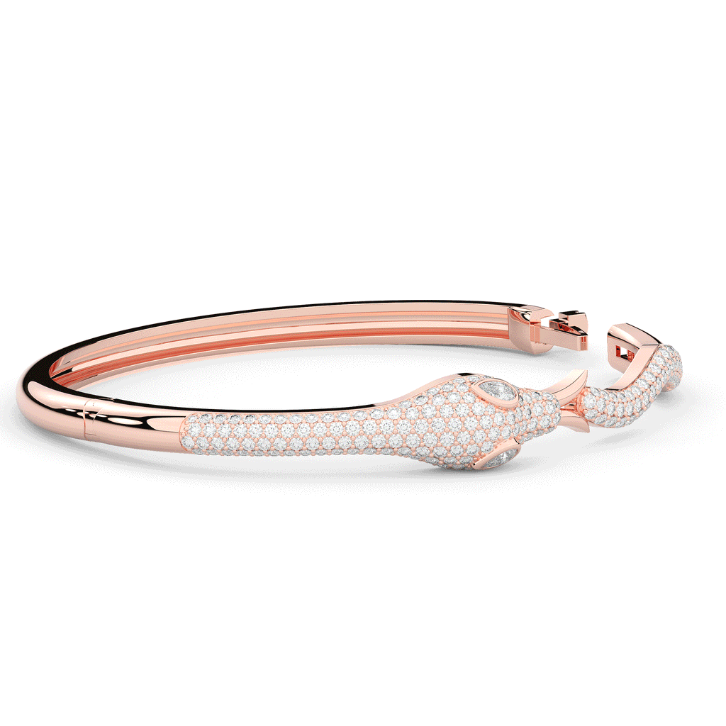 2.00CT.TW ROUND AND PEAR LAB DIAMOND SNAKE BANGLE - Nazarelle