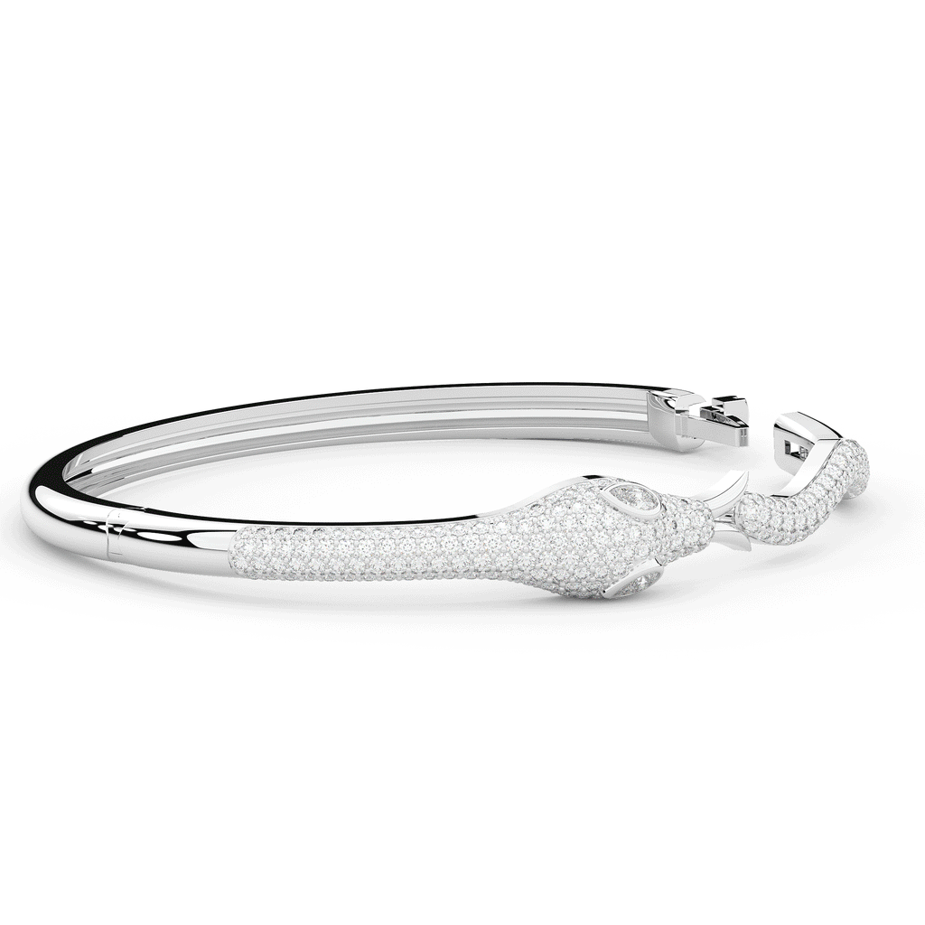2.00CT.TW ROUND AND PEAR LAB DIAMOND SNAKE BANGLE - Nazarelle