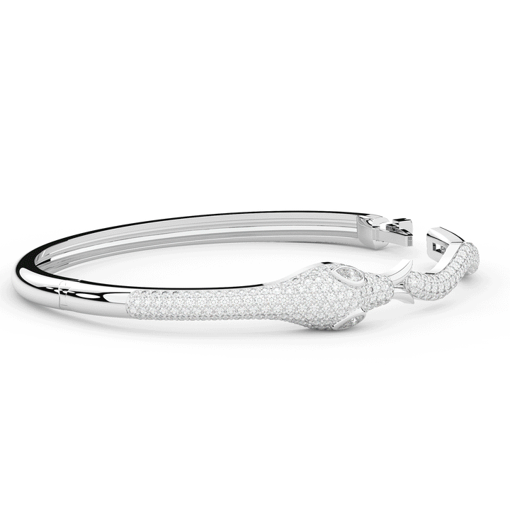 2.00CT.TW ROUND AND PEAR LAB DIAMOND SNAKE BANGLE - Nazarelle