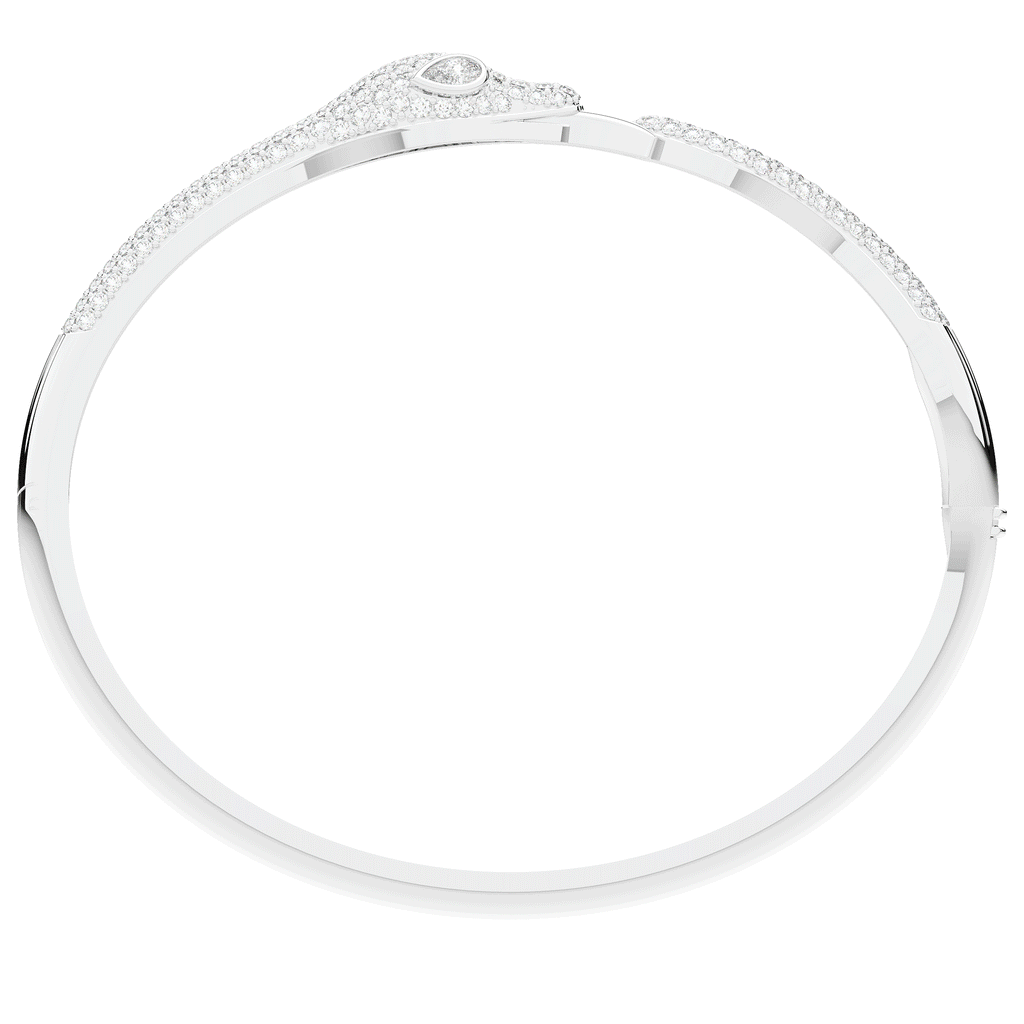 2.00CT.TW ROUND AND PEAR LAB DIAMOND SNAKE BANGLE - Nazarelle