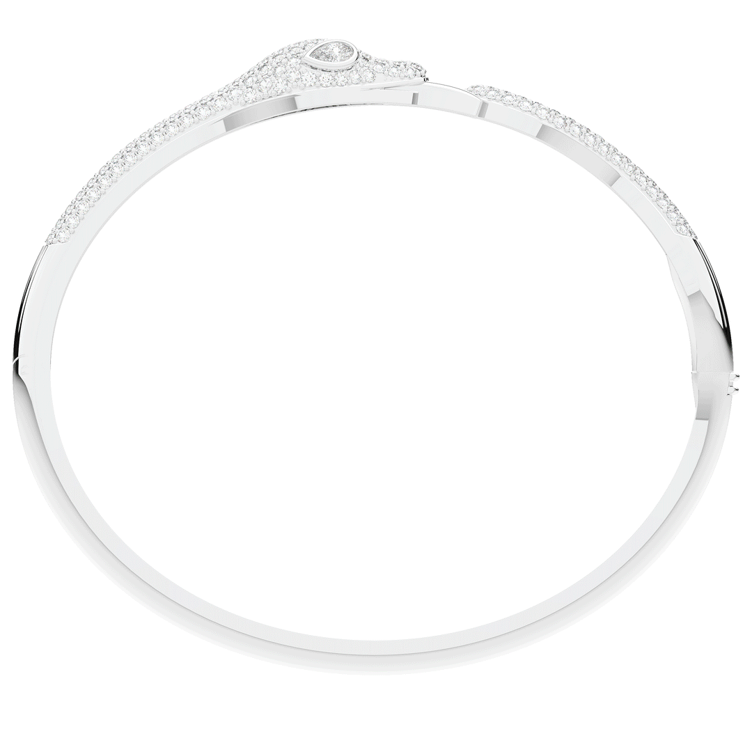 2.00CT.TW ROUND AND PEAR LAB DIAMOND SNAKE BANGLE - Nazarelle