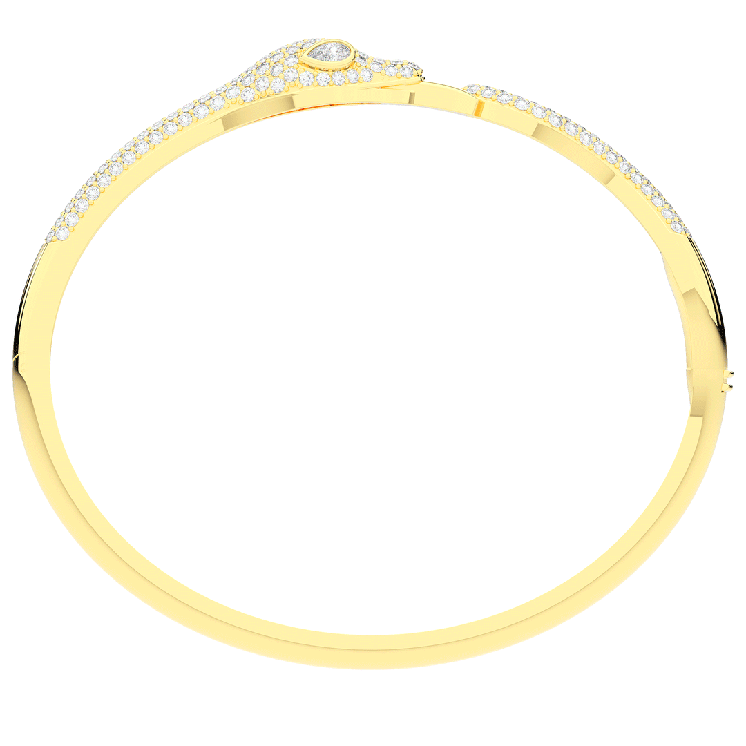 2.00CT.TW ROUND AND PEAR LAB DIAMOND SNAKE BANGLE - Nazarelle