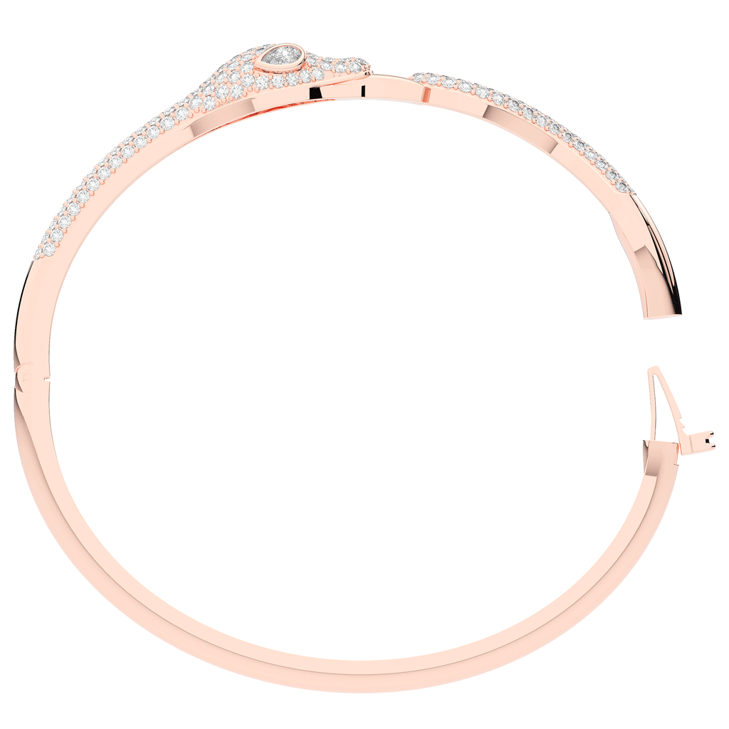 2.00CT.TW ROUND AND PEAR LAB DIAMOND SNAKE BANGLE - Nazarelle