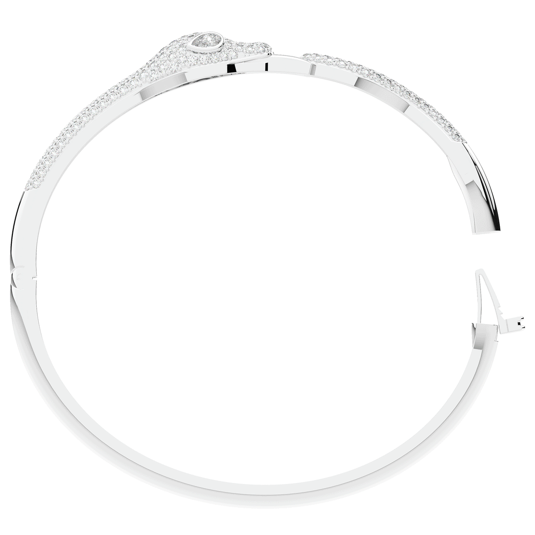 2.00CT.TW ROUND AND PEAR LAB DIAMOND SNAKE BANGLE - Nazarelle