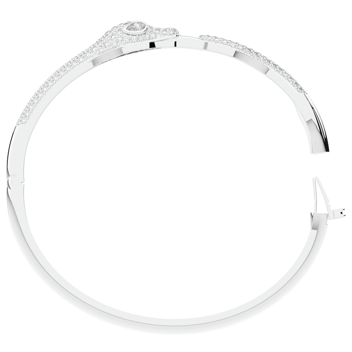 2.00CT.TW ROUND AND PEAR LAB DIAMOND SNAKE BANGLE - Nazarelle