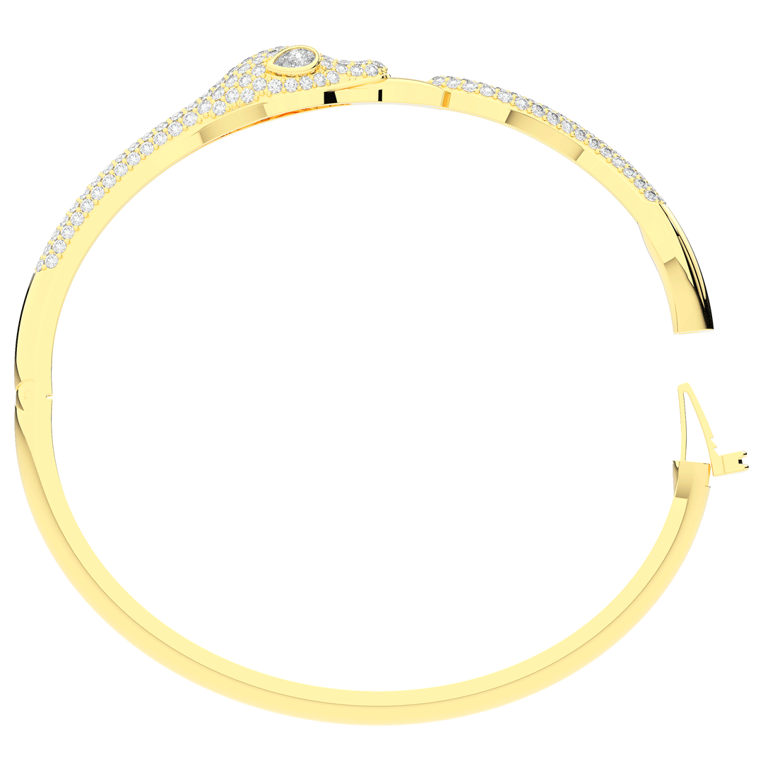 2.00CT.TW ROUND AND PEAR LAB DIAMOND SNAKE BANGLE - Nazarelle