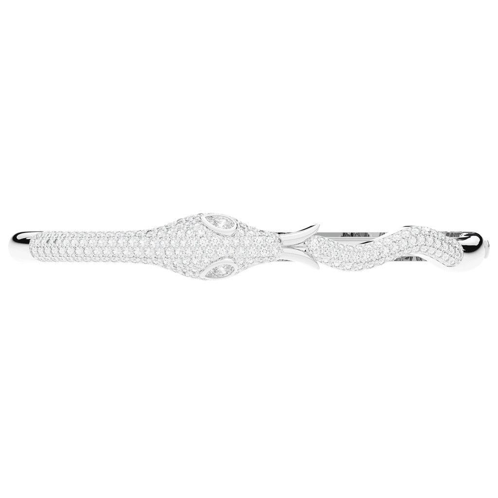 2.00CT.TW ROUND AND PEAR LAB DIAMOND SNAKE BANGLE - Nazarelle