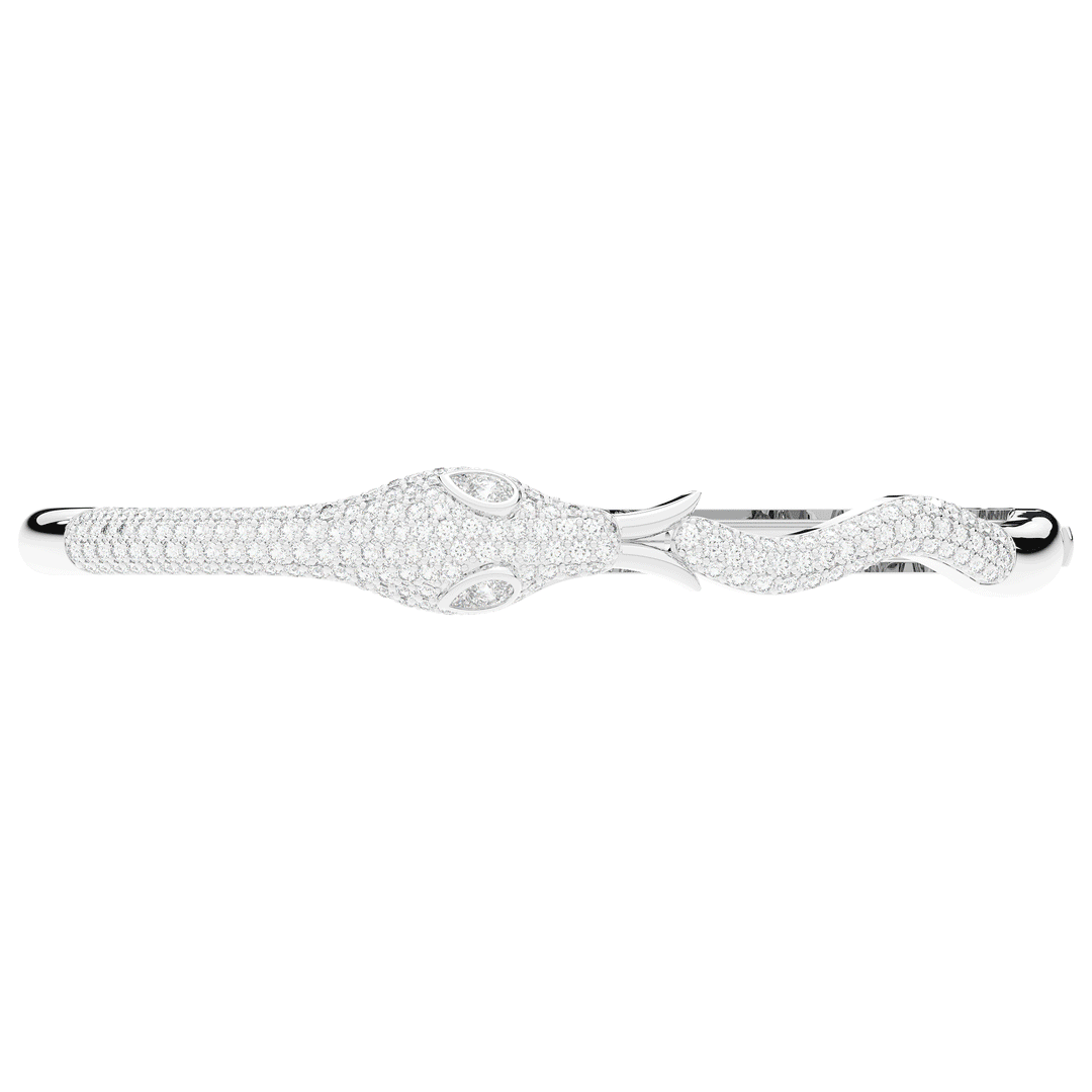 2.00CT.TW ROUND AND PEAR LAB DIAMOND SNAKE BANGLE - Nazarelle