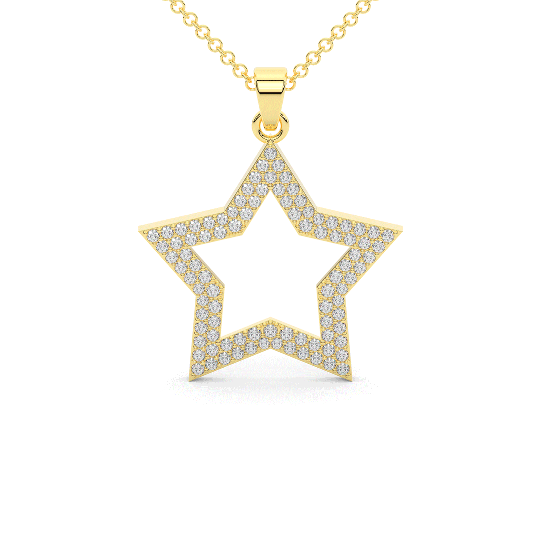 0.75CT.TW ROUND LAB DIAMOND STAR PENDANT - Nazarelle