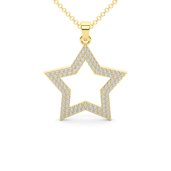 0.75CT.TW ROUND LAB DIAMOND STAR PENDANT - Nazarelle